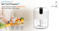 Mini Trituradora De Alimentos Eléctrica Recargable 250ml Processor De Verduras Y Ajo Para Cocina Portátil Plástico 30W 5V - details 0