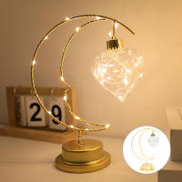 Lámpara Nocturna LED En Forma De Luna Y Estrella Decoración Para El Hogar Material De Hierro Pequeño Regalo Con Luz De Corazón - details 8