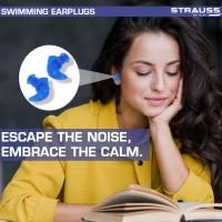 3/6 Pares Tapones para los Oídos de Natación de Silicona Universales Reutilizables Impermeables, Tapones para los Oídos de Natación en Espiral, Tapones para los Oídos con Aislamiento de Sonido y Cancelación de Ruido, Azul, Adecuado para Vuelo y Viajes - details 2