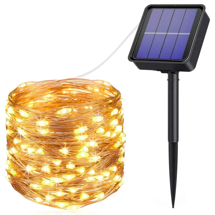 Guirnalda Solar De 32m Para Navidad Luces LED De Jardín Para Adornar Árboles Bodas Y Fiestas Decoración Exterior Contemporánea - 1