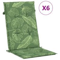 vidaXL Cojines de silla de respaldo alto 6 uds 120 x 50 x 3 cm Color Azul,  Verde,  Verde brillante y mas Cojín Decorativo de Asiento Cojines de muebles de salon - details 2