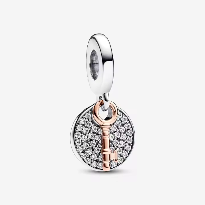 Charm Colgante Doble Llave a la Felicidad en Dos Tonos PANDORA 783236C01 - 1