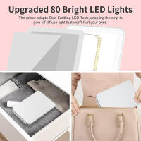 Espejo De Maquillaje LED Con Luz Dimmer Espejo Cosmético Plegable Para Viajes Y Trabajo Al Aire Libre Espejo Portátil De Vestíbulo - details 4
