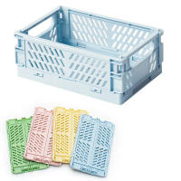 4PCS Caja De Almacenamiento Plegable De Plástico Mini Para Estudiantes Organizador De Escritorio Bolsa De Cinta Adhesiva Y Suministros De Oficina - details 4