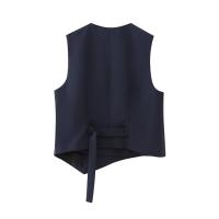 Conjunto De Dos Piezas Para Mujer TELLHONEY Moda V-Neck Cierre Frontal Zipper Pantalones De Pierna Ancha Contraste Casual Polyester Primavera/Verano - details 5