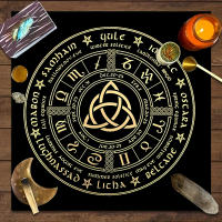 Mantel De Tela Para Cartas De Tarot 1pc Decoración De Juego De Cartas Pagan Con Fases De Luna Y Flores Estilo Pagan Para Atril Y Brujería - details 59