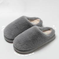Pantuflas De Algodón Talla Grande Para Parejas Invierno Antideslizantes Con Suela Gruesa Y Cubierta De Dedos Cómodas Y Cálidas Para Hombres Y Mujeres Pantuflas De Interior Estilo Casual - details 14