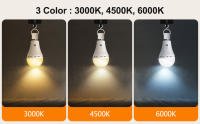 Bombilla LED Recargable Con Control Remoto E27 Batería Operada Sin Cable Dimmable Con Timer Para Lámparas 2200mAh - details 9