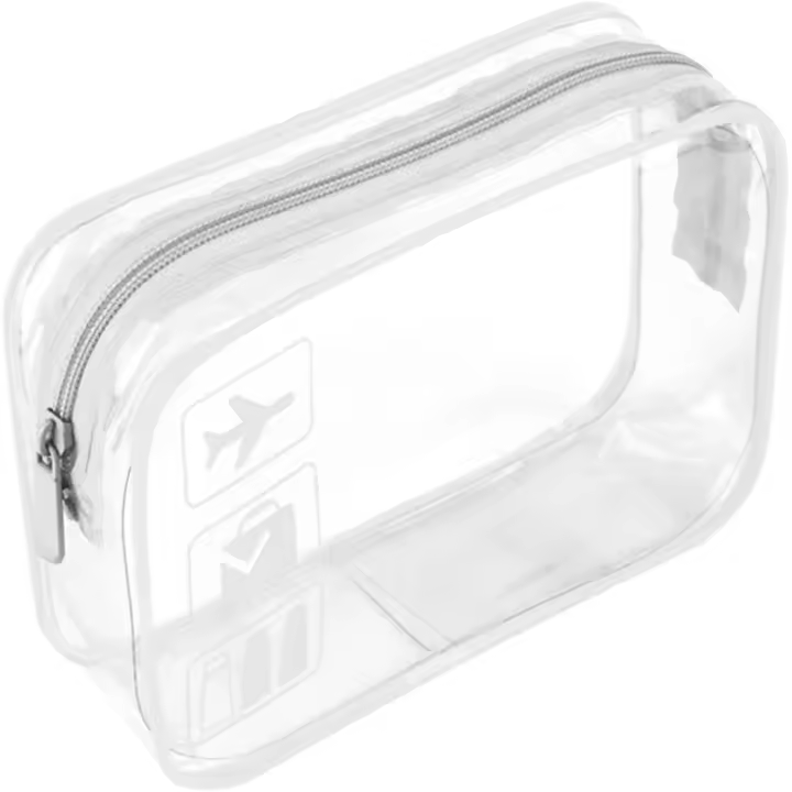 Bolsa de viaje de un cuarto de galón, Bolsa transparente para Cosméticos líquidos para llevar en el aeropuerto, Bolsa de Ducha transparente - 1
