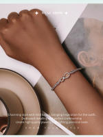 Bamoer Pulsera Básica De Amor Infinito En Plata 925 Para Mujer Enchufa Platinada Regalo De San Valentín SCB260 Estilo Clásico Geométrico - details 5