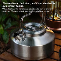 Tetera De Acero Inoxidable Para Camping Y Picnics Con Mango Cerrado Portátil Para Cocinar 1L Accesorio De Cocina Para Exterior - details 8