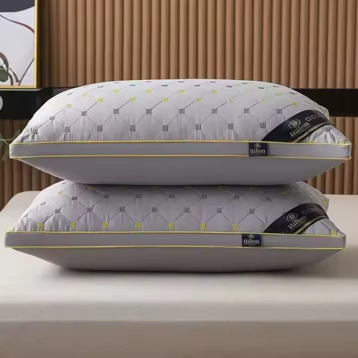 Almohada De Veludo De Pluma De Alta Calidad Rebound Core Para Adultos Uso Doméstico Protección Del Cuello Ayuda Al Sueño Rectangular Poliéster/Celulosa De 100% - 1