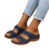 Sandalias De Mujer Verano 2024 Color Sólido Casual Abiertas Tobilleras Suaves Transpirables Elegantes Con Plataforma Y Tacón Bajo - details 2