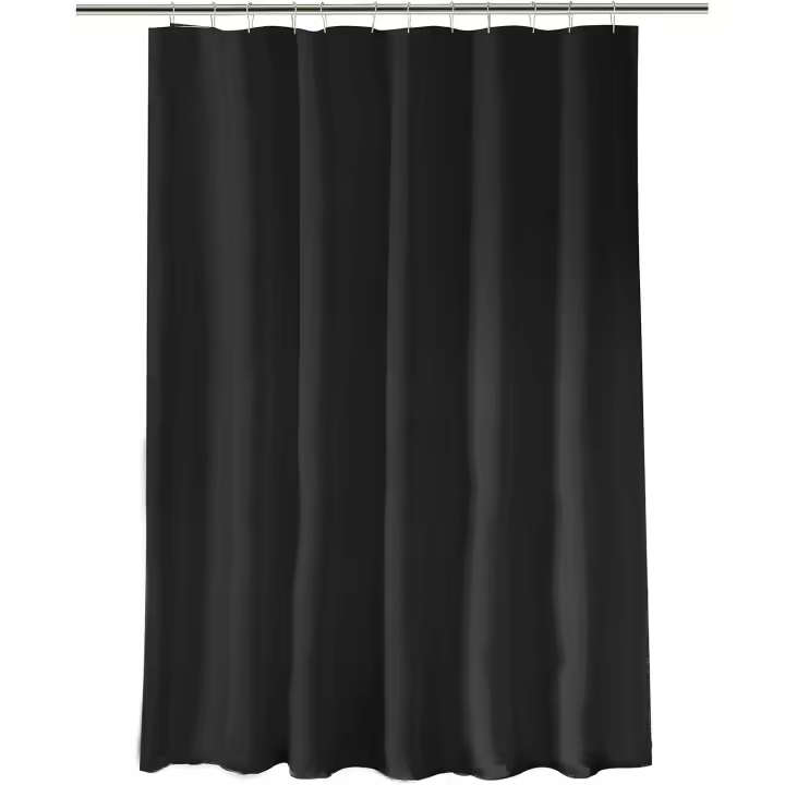 Cortina de ducha antimoho - Negra - Cortina de ducha gruesa - Cortina de ducha antimoho - Fácil de instalar - Cortina de ducha para baño - Tejido de poliéster - Cambio incluido - 180 x 180 cm - 1