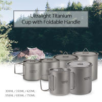 Lixada Taza De Acero Titánico Ultraligera Para Exteriores Con Manija Plegable 300/350/550/650ml Para Camping Y Picnics - details 0