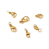 25Pcs Abrazaderas De Langosta De Acero Inoxidable Anillos De Salto Conectores Para Pulseras Collares Cadenas Hacer Joyas Proporcionales - details 0