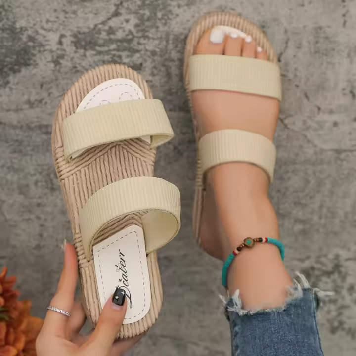 Zapatillas De Mujer Modernas Antideslizantes Y Resistentes Al Desgaste Con Suela Suave Y Plataforma Cómodas Para Uso Doméstico - 1