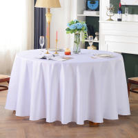 Mantel Redondo Blanco De Seda Para Bodas Y Fiestas Decoración De Mesa Hotelera Y Cumpleaños Mantel De Color Sólido Impermeable Y Antiaceite Para Comedor - details 10