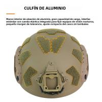 Casco Táctico De Dos Capas Alta Corte Con Tapa De Ajuste Rápido Y Knob Velcro Para Ciclismo Y Protección Esportiva Equipamiento Unisex Tamaño 52-62cm - details 6