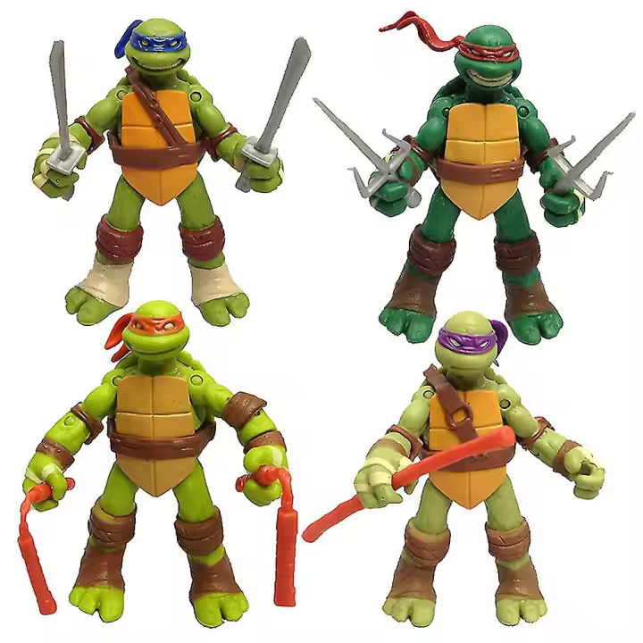 4 unids/set Teenage Mutant Ninja Turtles figuras de acción juguetes conjunto colección juguetes decoración del hogar regalos para niños adultos - 1