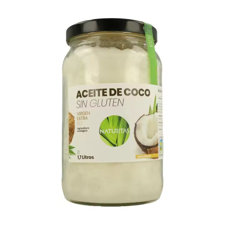 Aceite de Coco bio Sin Gluten 1,7L NATURITAS  Nutritivo e Hidratante  Ideal para cocinar  Aceite de coco virgen extra - 1
