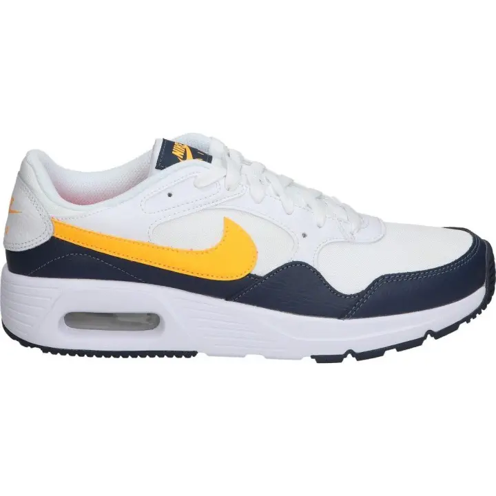 NIKE | Zapatillas Nike AIR MAX SC para Hombre – Zapatillas Deportivas – Zapatillas en Color Blanco con Detalles en Azul y Amarillo – Zapatillas Con Cordones – Estilo Casual – Estilo Urbano – Cómodas – Modelo HF4857-100 - 1