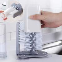 Dish brush for cleaning glass with suction cup, double-sided brush for cleaning glass - details 0