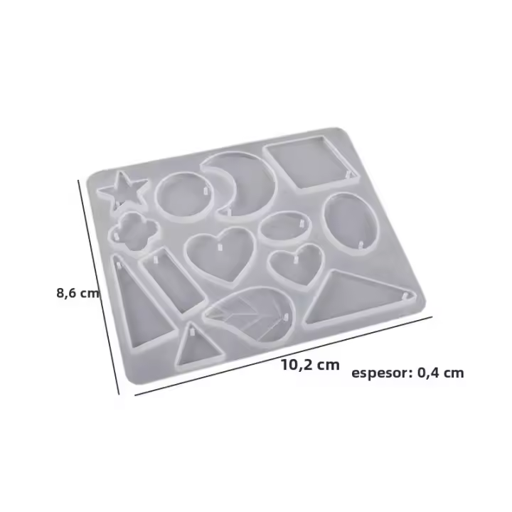 Molde De Silicona Para Joyería DIY Epoxy Resina Irregular Pendiente De Colgante Y Cadena De Llaves Molde De Casting De Resina Geométrica - 1