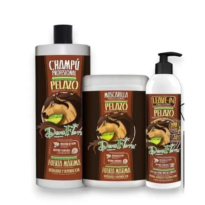 DONA FLORA CHAMPU, MASCARILLA Y CREMA DE PEINADO , FUERZA MAXIMA. VITALIDAD Y REAPARCION - 1