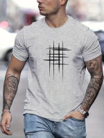 Camiseta Casual Para Hombre Algodón 100% Estampado Línea Redonda Manga Corta Transpirable Ligera Secado Rápido Primavera Verano - details 5