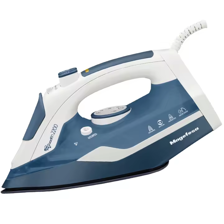 MAGEFESA QUADFIN Plancha de Vapor con Suela Cerámica de 2200W y Depósito de 280ml, Dispone de Sistemas de Planchado en Vapor y en Seco, Función Antical - 1