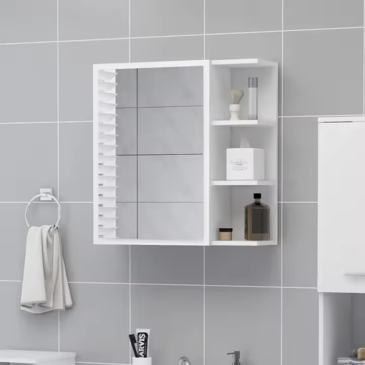 vidaXL Armario con espejo de baño madera contrachapada 62,5x20,5x64 cm - 1