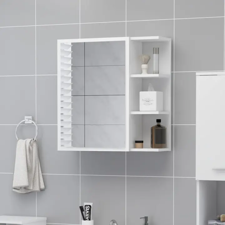 vidaXL Armario con espejo de baño madera contrachapada 62,5x20,5x64 cm - 1