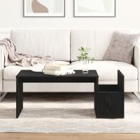 Mesa de café vidaXL Negra de Roble 90x45x35 cm de Madera Ingenierizada - details 0