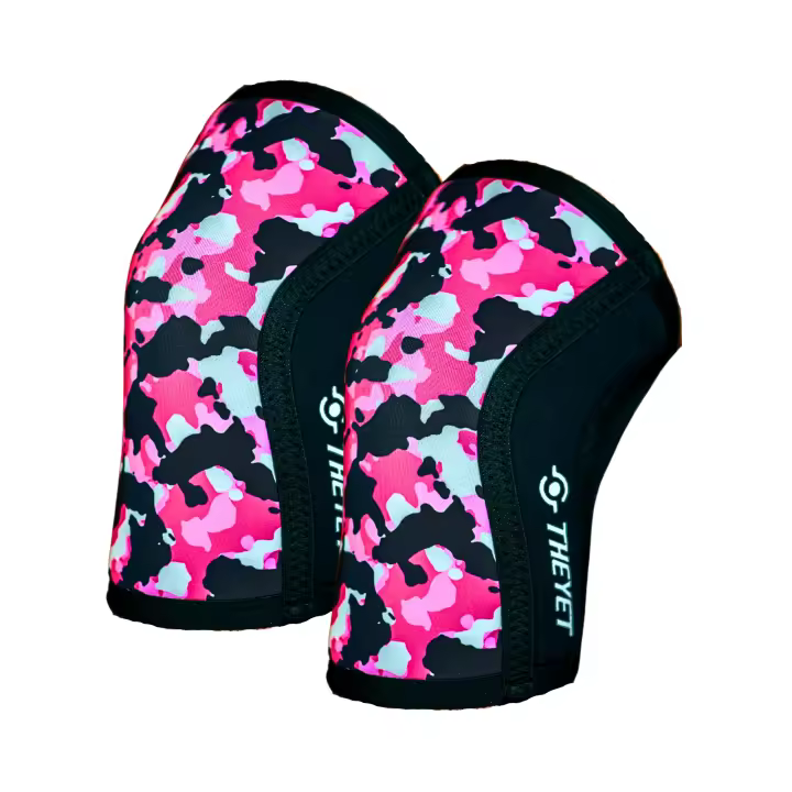 THEYET Rodilleras Compresión Neopreno 7mm (Par) Soporte Ajustable Hombre y Mujer  Gimnasio CrossFit Powerlifting Fitness Gym Halterofilia  Protecciones deportivas para Rodillas - 1