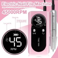 Máquina De Uñas Recargable 45000RPM Con LCD Bajo Ruido Profesional Para Pintura De Uñas Con Accesorios Set De Herramientas De Manicura Eléctrica - details 4