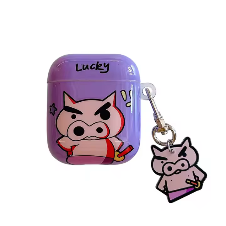 Funda Protectora Para Airpods 4ta Generación Crayon Shinchan Kantam Buriburizaemon Compatible Con Generaciones 2/3 Pro2 Apple Bluetooth Earphone - 1