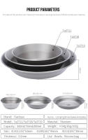 Tiartisan Juego De Comedor De Titanio Para Camping Y Senderismo Platos Y Cucharas Ultraligeros Portátiles Piletas De Ensalada Stackable - details 1