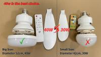 Ventilador De Techo 20.5in Con Luz Y Control Remoto 40W Bombilla LED E27 Sin Cable Para Cocina Dormitorio Habitaciones Pequeñas - details 9
