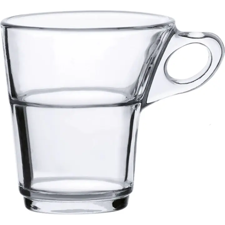 Duralex - Set de 6 Tazas de Café Apilables Transparente Caprice 9cl - Set de Tazas Elegantes y Funcionales, Perfectas para Regalar, de Alta Calidad para Disfrutar del Mejor Aroma y Sabor - 1