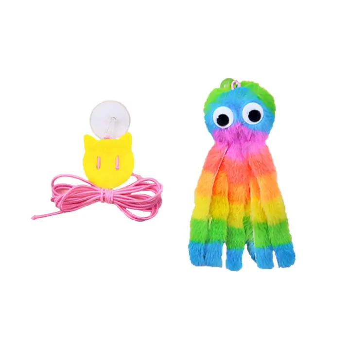 Juguete Para Gatos Colgante De Puerta Octopus De Peluche Atractivo Para Morder Con Ventosa Interactivo Para Gatos Jóvenes Y Adultos Suministros Para Mascotas - 1