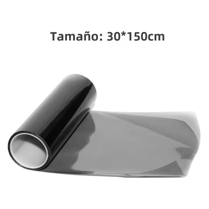 Película De Tinte Para Faros De Coche 30x150cm PVC Impermeable Película De Vinilo Para Faros Y Focos Antiniebla Negro - 1