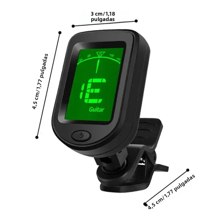 Afinador Digital Cromático T-02 Afinador De Guitarra Clip-on Tamaño Mini Para Acústica Ukulele Violín Con Pantalla LCD - 1