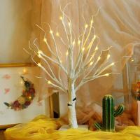 Árbol De Birka Con 24 Luces LED Regulables Y Pilas Incluidas Para Decoración De Navidad Actividades Al Aire Libre Fiesta Dormitorio Luz De Árbol - details 0