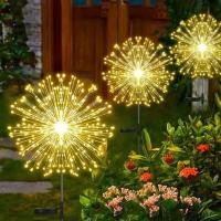 Luces De Fuego Solar Para Jardín Navidad Boda Decoración Impermeable Cadena De Luz Solar Automática Para Paisaje Exterior - details 0