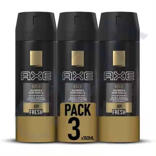 Pack 3x150ml -  AXE Desodorante Hombre GOLD Spray 48h - 1