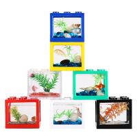 Acuario De Peces Miniatura Creativa DIY Bloques De Construcción Desmontables Para Escritorio Decoración Para Hogar Y Oficina Caja De Alimentación Para Betta - details 0