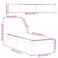 vidaXL Tumbona con cojín PP 186x60x29 cm Sillas de Exterior Ideal para jardín, playa, piscina, terraza Tumbona Piscina Tumbonas Playa Tumbonas Jardín Exterior - details 7