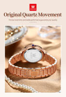 Reloj De Cuarzo Elegante Para Mujer OLEVS 9943 Con Dial De Diamantes Impermeable De Acero Inoxidable Display Romano Certificación Original - details 6