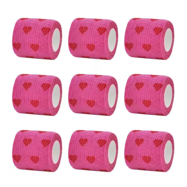 1/6/10Pcs Cinta Elástica Autoadhesiva De Corazón Rojo Para Deportes 4.8m Curita Para Dedos Rodilla Y Juntas De Muñeca - 1